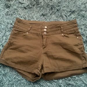 Olive green high waisted shorts